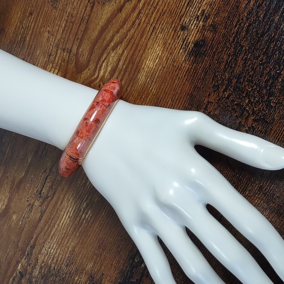 Jay King Coral Inlay Copper Bracelet - Picture 2 of 9